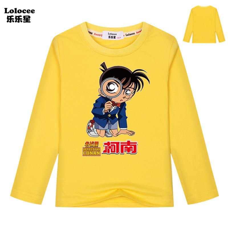 Boys Detective Conan Long Sleeve T Shirt Youth Spring Cotton Clothes Kids Anime Tops Students Tops Shopee Malaysia - boys girls roblox kids cartoon long sleeve t shirt spring