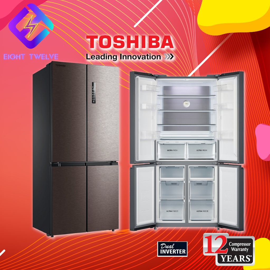 Toshiba Fridge 556l French Door Gr Rf610we Pmy 4 Door Inverter Peti Ais å†°ç®± Shopee Malaysia