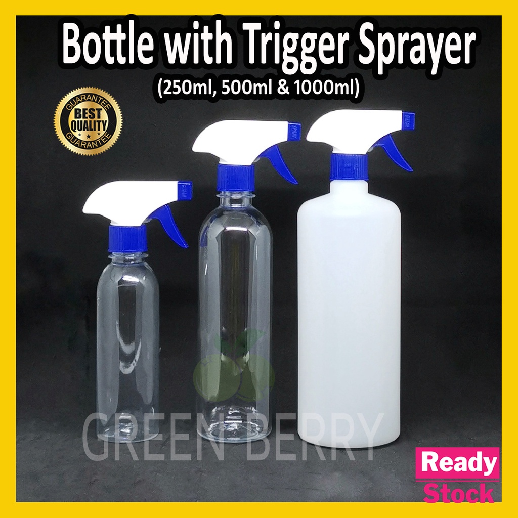 250ml 500ml 1000ml 1 liter Bottle with Trigger Sprayer Head | Plastik Botol dengan Pencetus Sembur