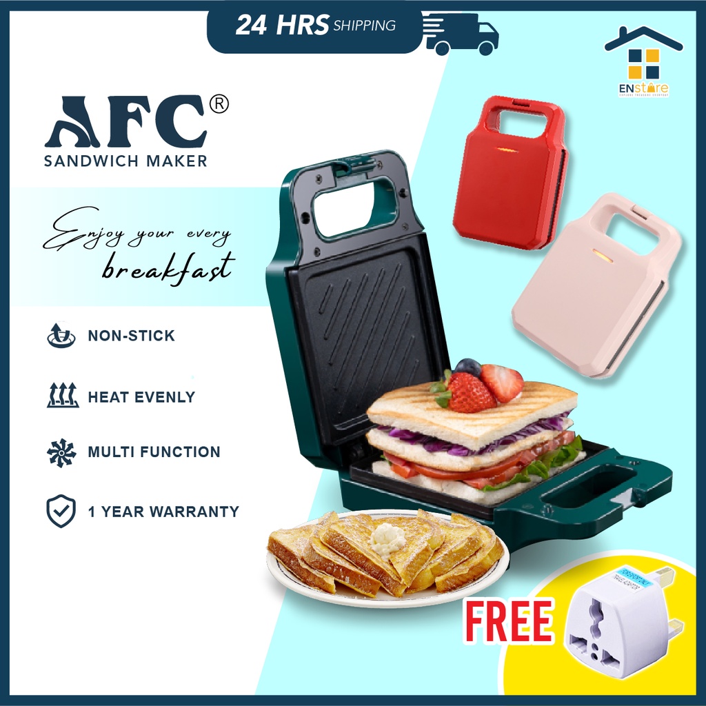 AFC 650W Electric Sandwich Maker Machine Bread Toaster Breakfast Maker Pembakar Roti 早餐面包机