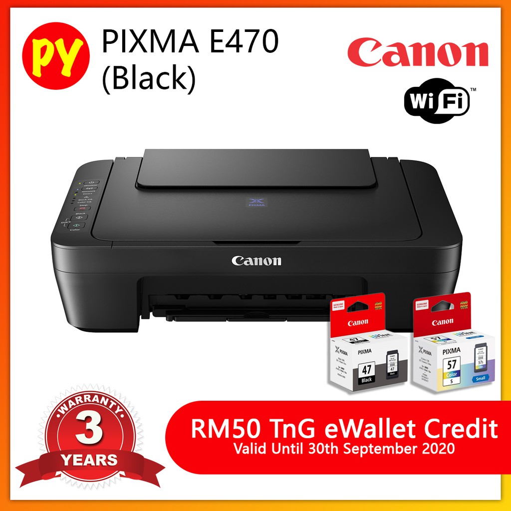 Canon E470 All-in-One Inkjet Color Printer with WiFi (Use ...