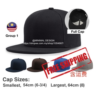 Fitted Full Cap Plain, Flat-brimmed, Multiple Size, ZX001, MDCAP