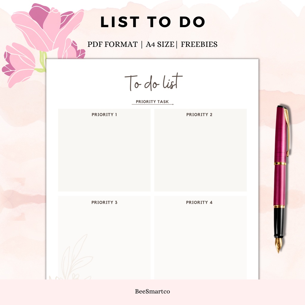 List To Do Planner || Priority Task || Daily Schedule || Printable PDF ...