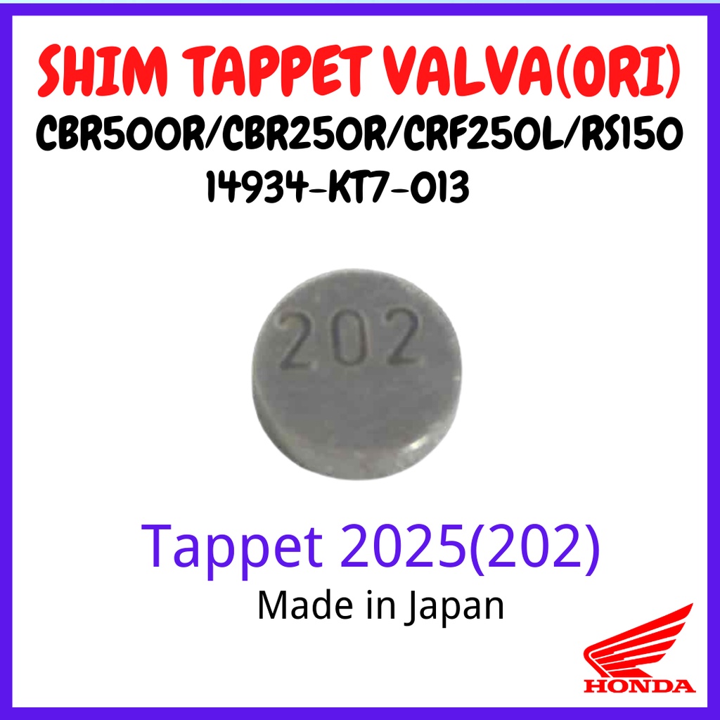 HondaCBR500R/CBR250/ CRF250L/RS150(202) SHIM TAPPET Valve(202)(Original