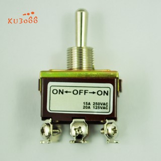 Pack of 2 SPDT 3-Position On//Off//On Toggle Switch Metal AC 240V 15A 3-Pin Screws