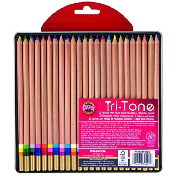 Koh I Noor Tritone Colored Pencil 24 Color Tin Set Shopee Malaysia