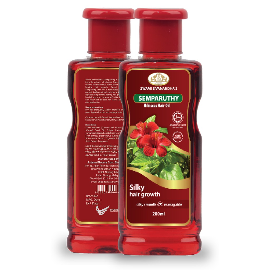 Swami Sivanandhas Herbal Hibiscus Hair Oil (Semparuthy) Hair Oil - 200ml |  Shopee Malaysia