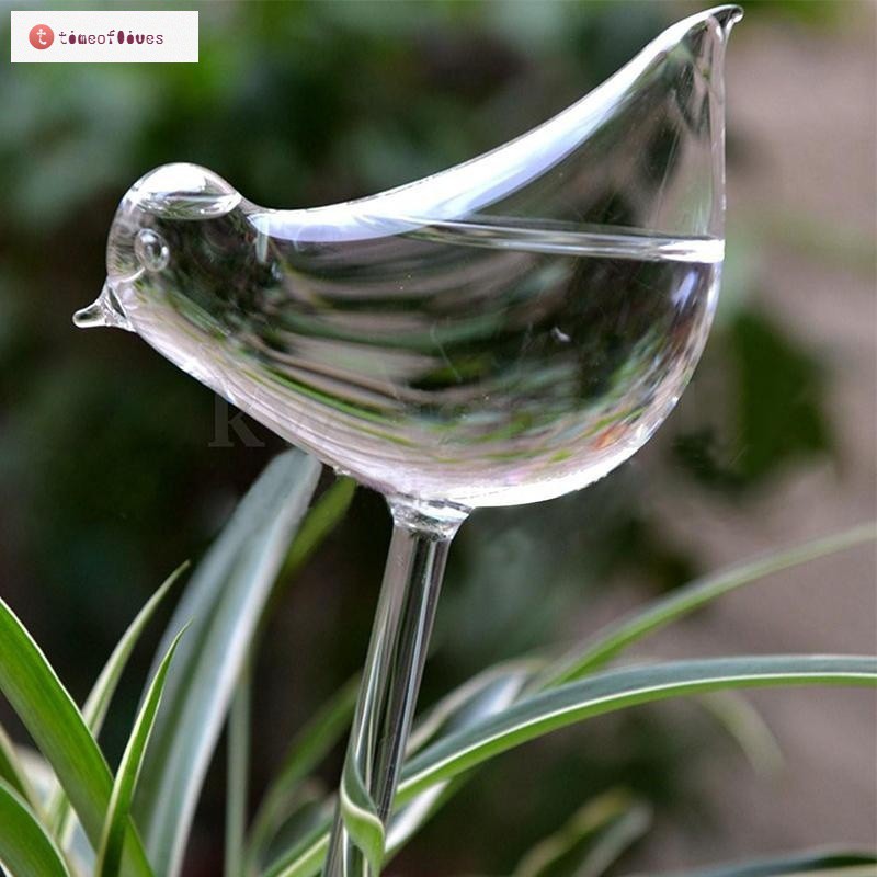 Tf Holiday Clear Bird Shaped Glass Plant Flower Watering Spike