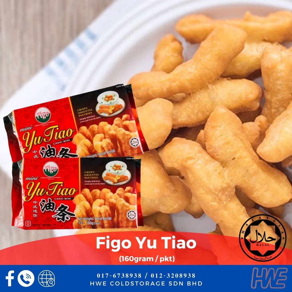 [Halal ] Figo Yu Tiao Frozen Youtiao Chinese Fried Dough | Cakoi Mini | 中式迷尔油条 160g 8pcs