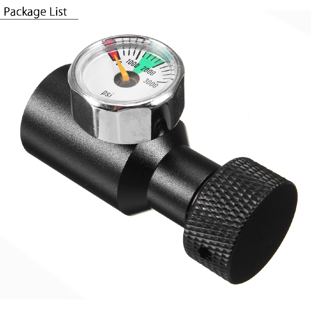 Adjustable Paintball CO2 Adapter Air Regulator Fill Station 3000psi Gauge 1/8NPT 