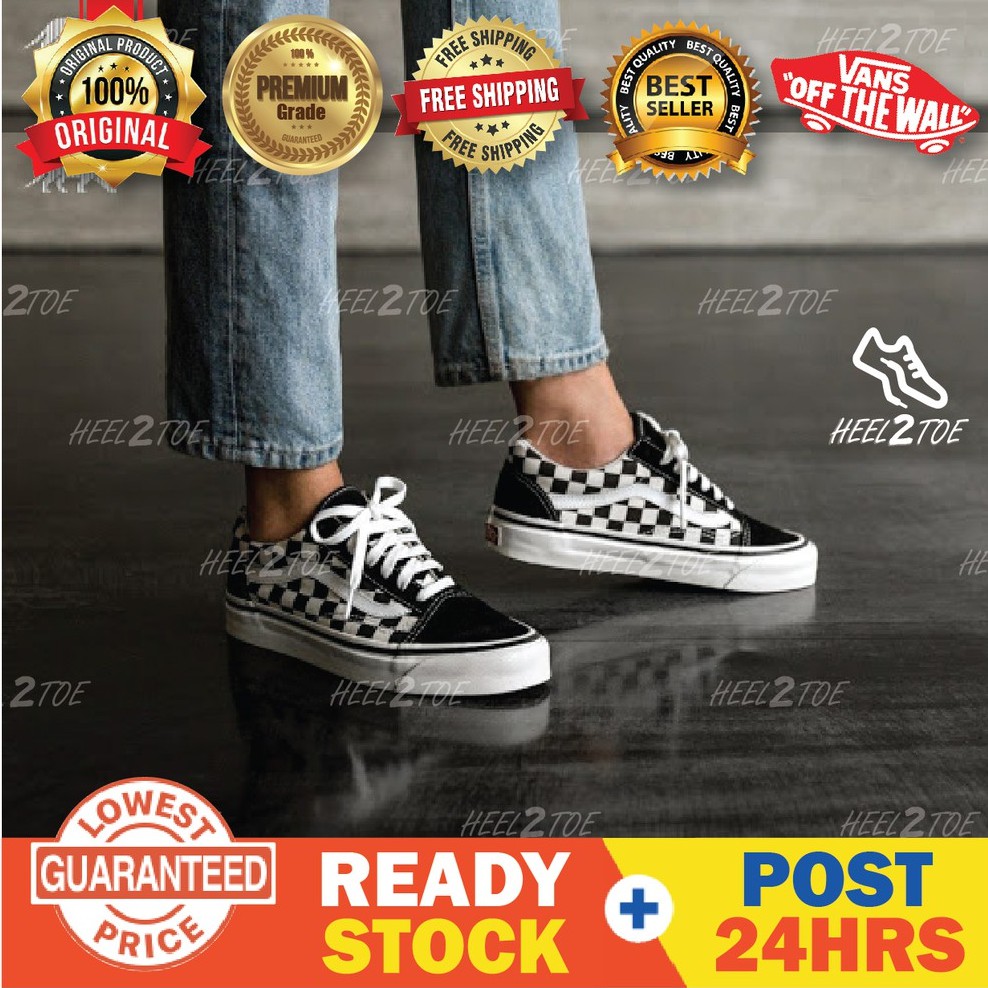 Ready Stock Vans Checkerboard Old Skool Petak Kotak Couple Women Shoes Kasut Perempuan Wanita Sneaker Shopee Malaysia