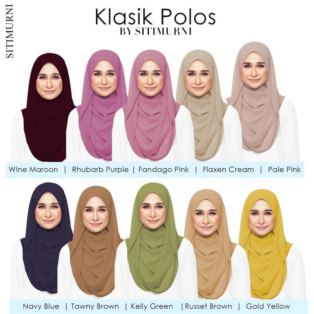 Tudung Sitimurni Klasik Polos Shopee Malaysia