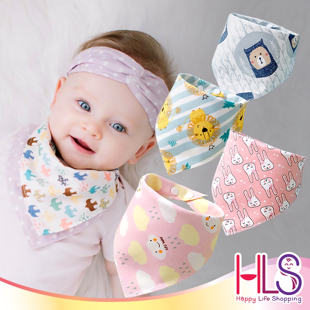 Newborn Bibs Headband Baby Soft Cotton Bandana Towels Triangle Burp Scarf LH 