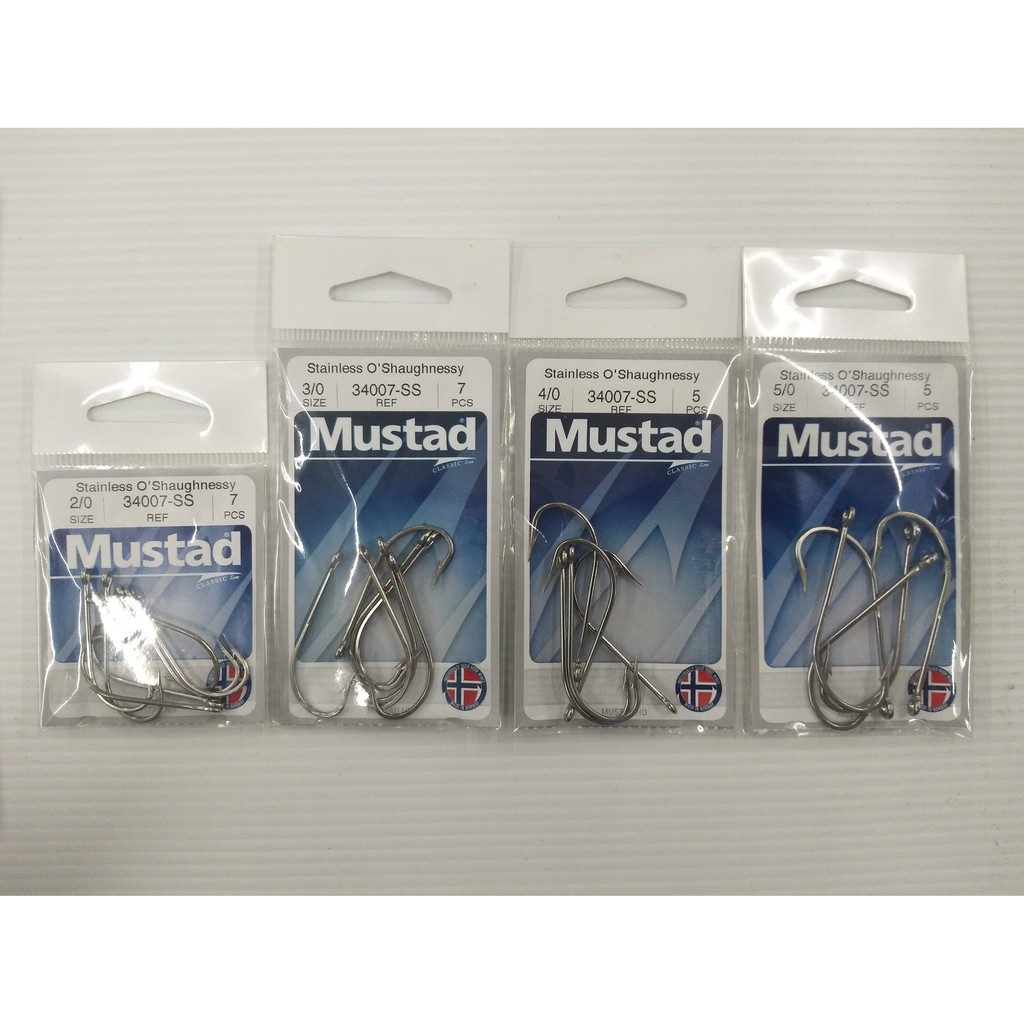 Mustad O'Shaughnessy Hook Stainless Steel 34007-SS Fishing Hook Select Size 
