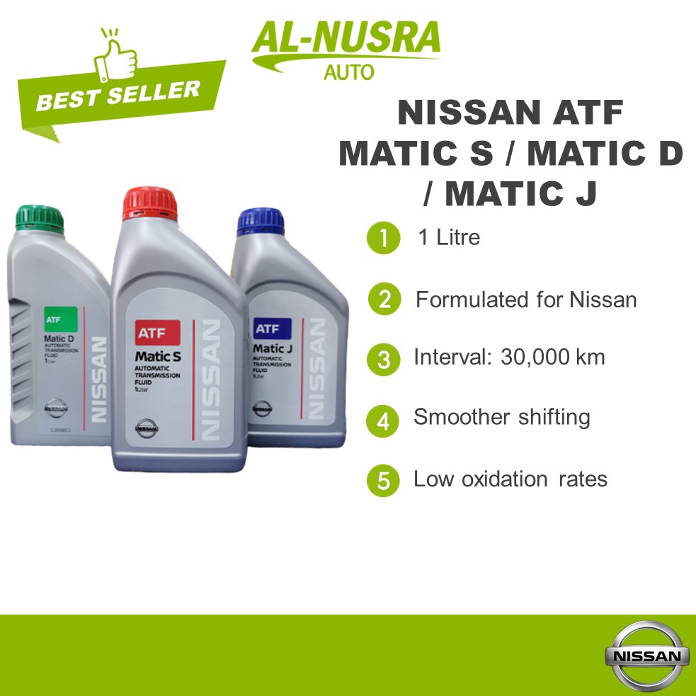 NISSAN ATF MATIC S / MATIC J / MATIC D 1L AUTO TRANSMISSION FLUID GEAR OIL MINYAK GEARBOX AUTO