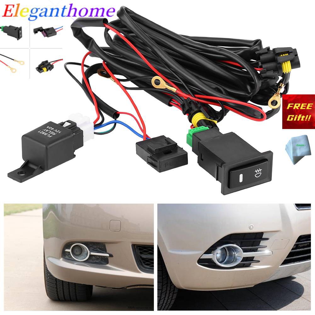 Ele 12v 40a Car Led Fog Light On Off Switch Wiring Harness Fuse Relay Shopee Malaysia