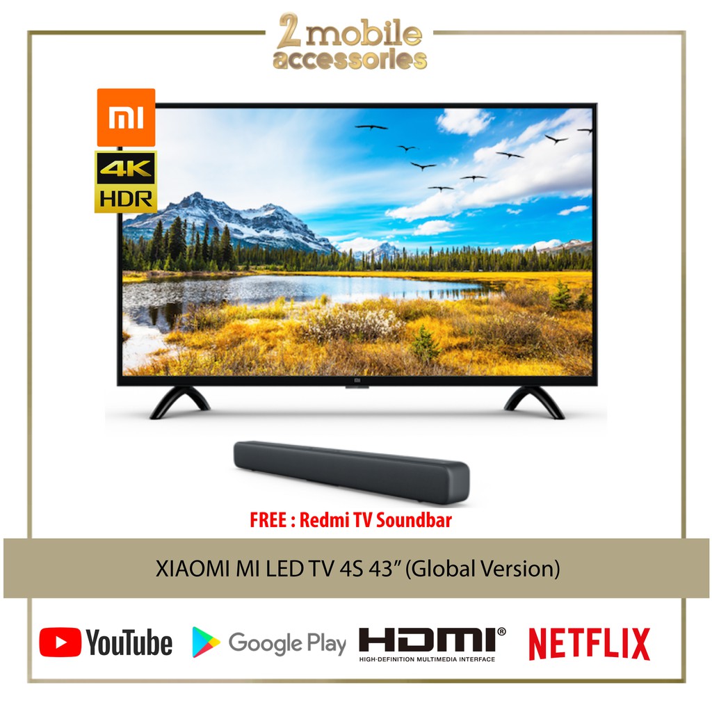Global Version Xiaomi Mi Led Tv 4s Android Smart Television 108cm 43 Inch 4k Ultra Hd Display 1 Year Warranty Shopee Malaysia