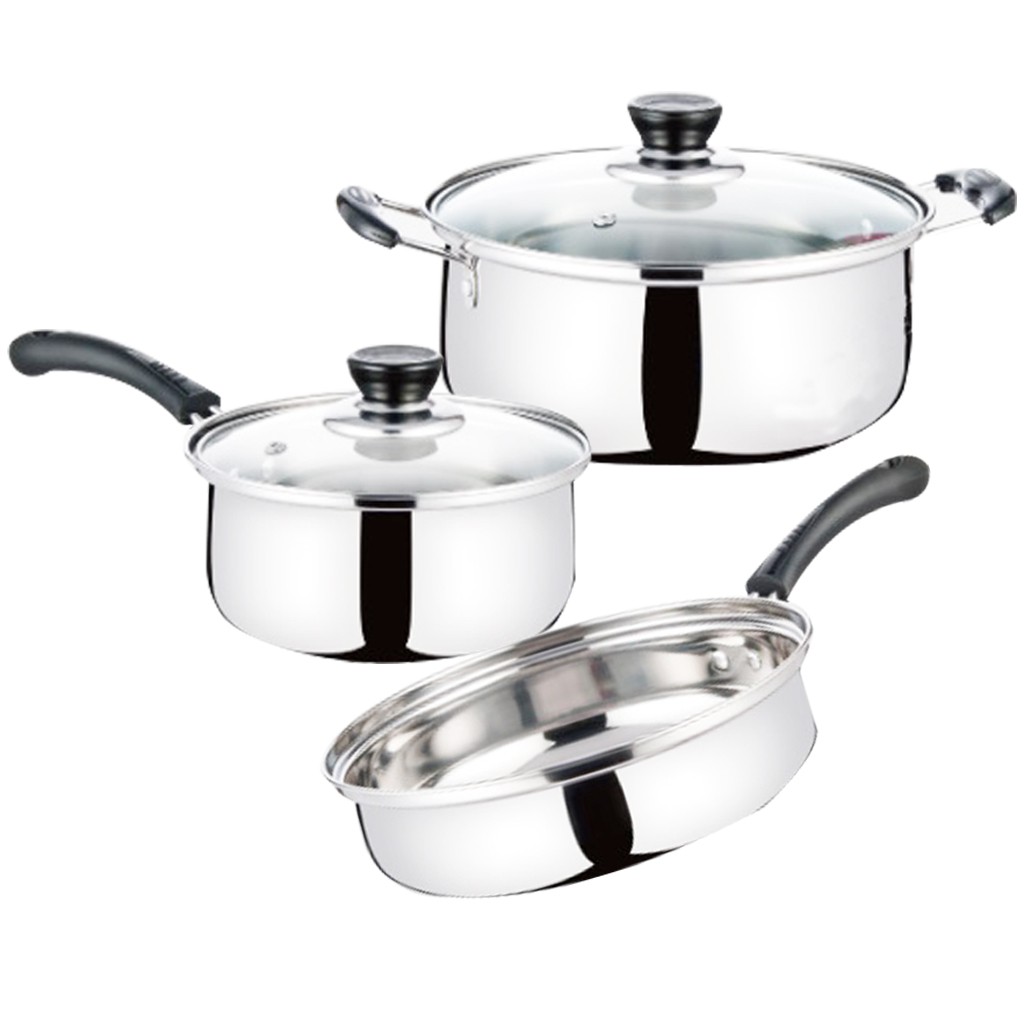 Divine Cuisine 3 in 1 High Quality Steel Kitchen Cookware Set  Shopee Malaysia