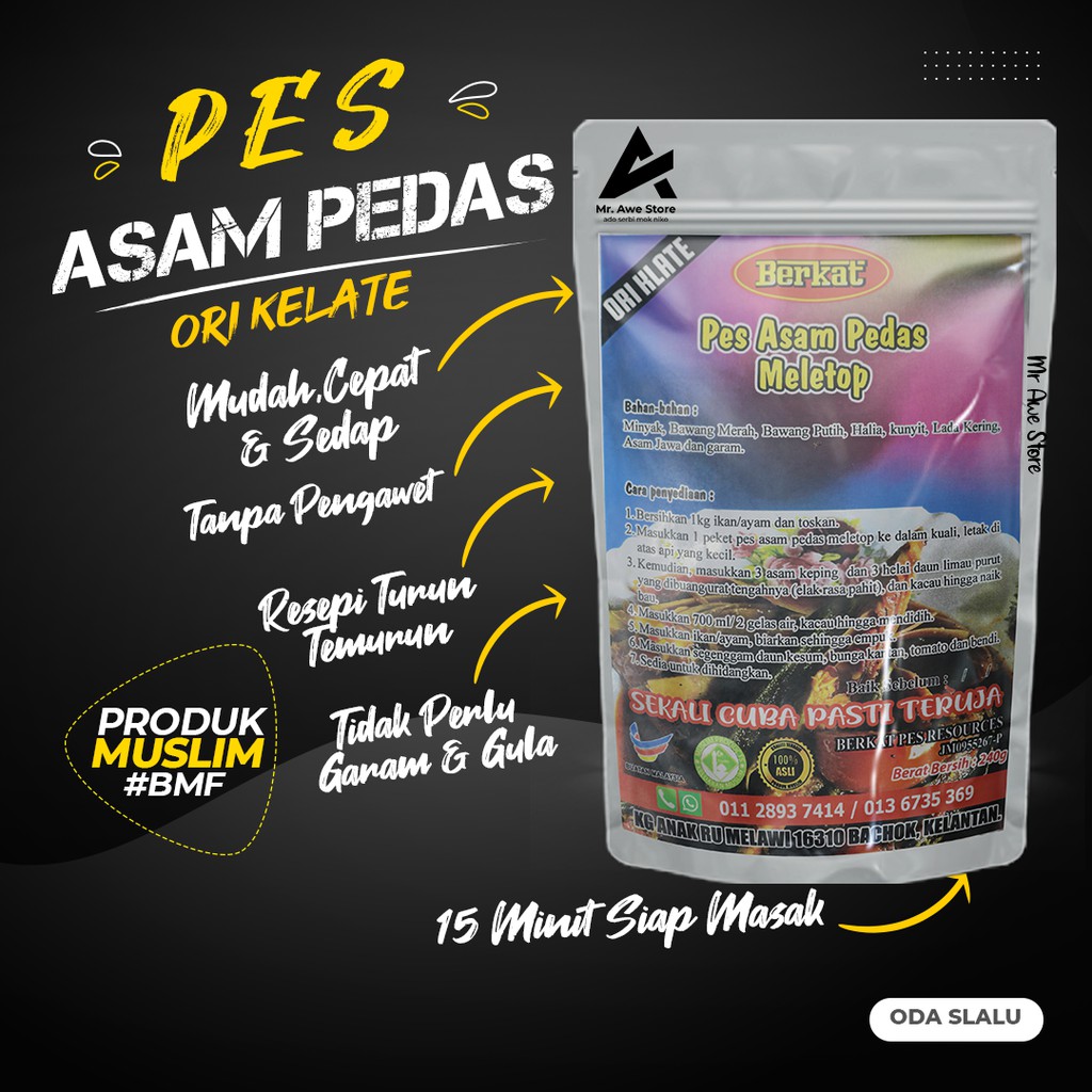 Pes Paste Asam Pedas Berkat Pes Original Kelantan 240g Shopee Malaysia