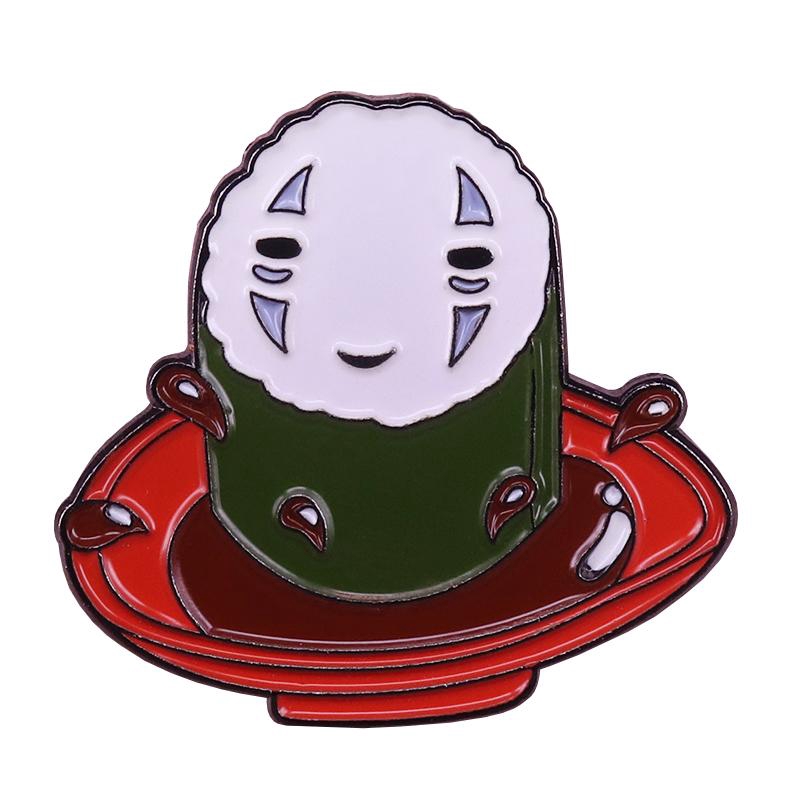 no face in bathtub enamel pin spirited away brooch anime jewelry cute ghost  pins halloween gift horror art accessory