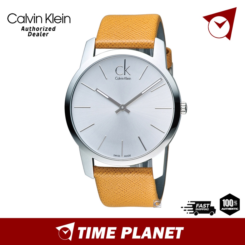 Calvin Klein Watch Men's Swiss City Brown Leather Strap K2G21138 | Shopee  Malaysia