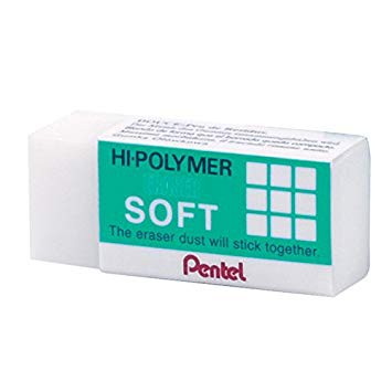 Pentel Soft / Light Hi Polymer Eraser (Medium) Pemadam ZES-05/ ZEL-05  Hi-polymer | Shopee Malaysia