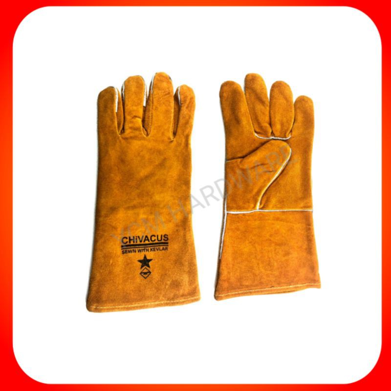 1 Pair Of 14 Welding Leather Gloves Heavyduty Full Arm Sarung Tangan Kulit Safety Full Kerja Kimpalan Stok Tersedia Shopee Malaysia