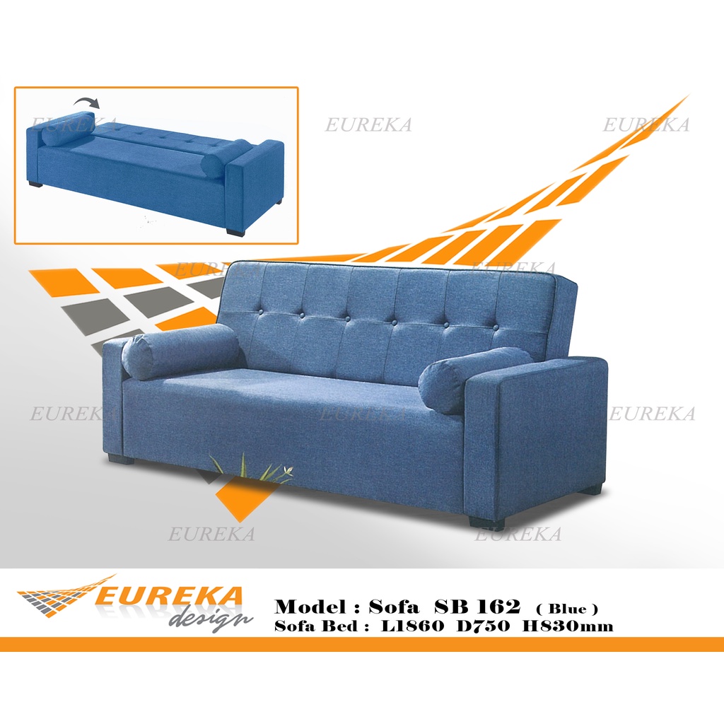 EUREKA 6ft Sofa Bed Couch Modern Upholstery Fabric Wood Adjustable