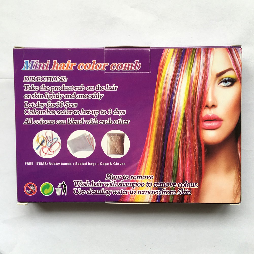 6 Colors Temporary Hair Mini Chalks Crayons For Hair Multicolor
