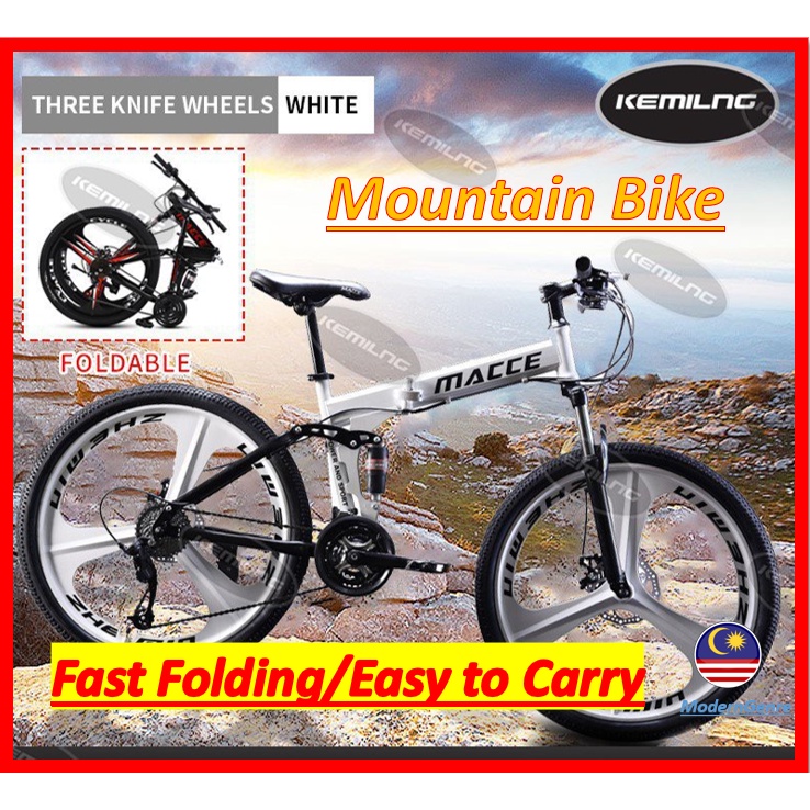 Adult Foldable Lightweight Bicycle Basikal Gunung Lipat 26 Inch 21 
