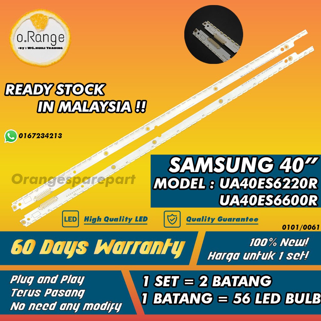 UA40ES6220R / UA40ES6600R / UA40ES6800 SAMSUNG 40" LED TV BACKLIGHT(LAMPU TV)  40ES6220R 40ES6600R 40ES6800 UA40ES6220