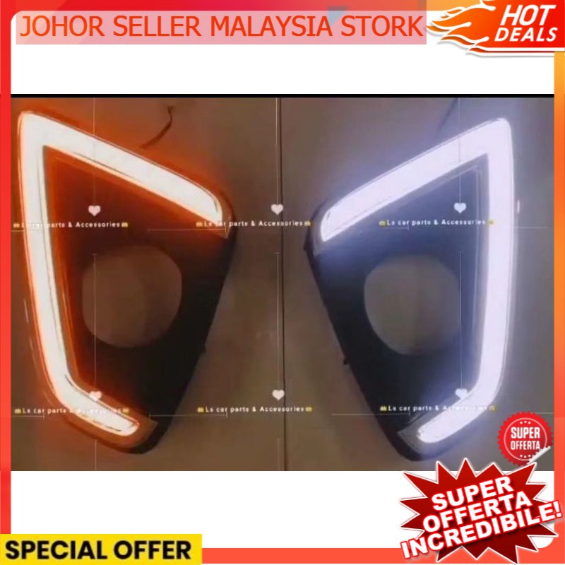 Myvi Axia Se Daylight DRL LED Running Light Bar Strip Tube Front Bumper
