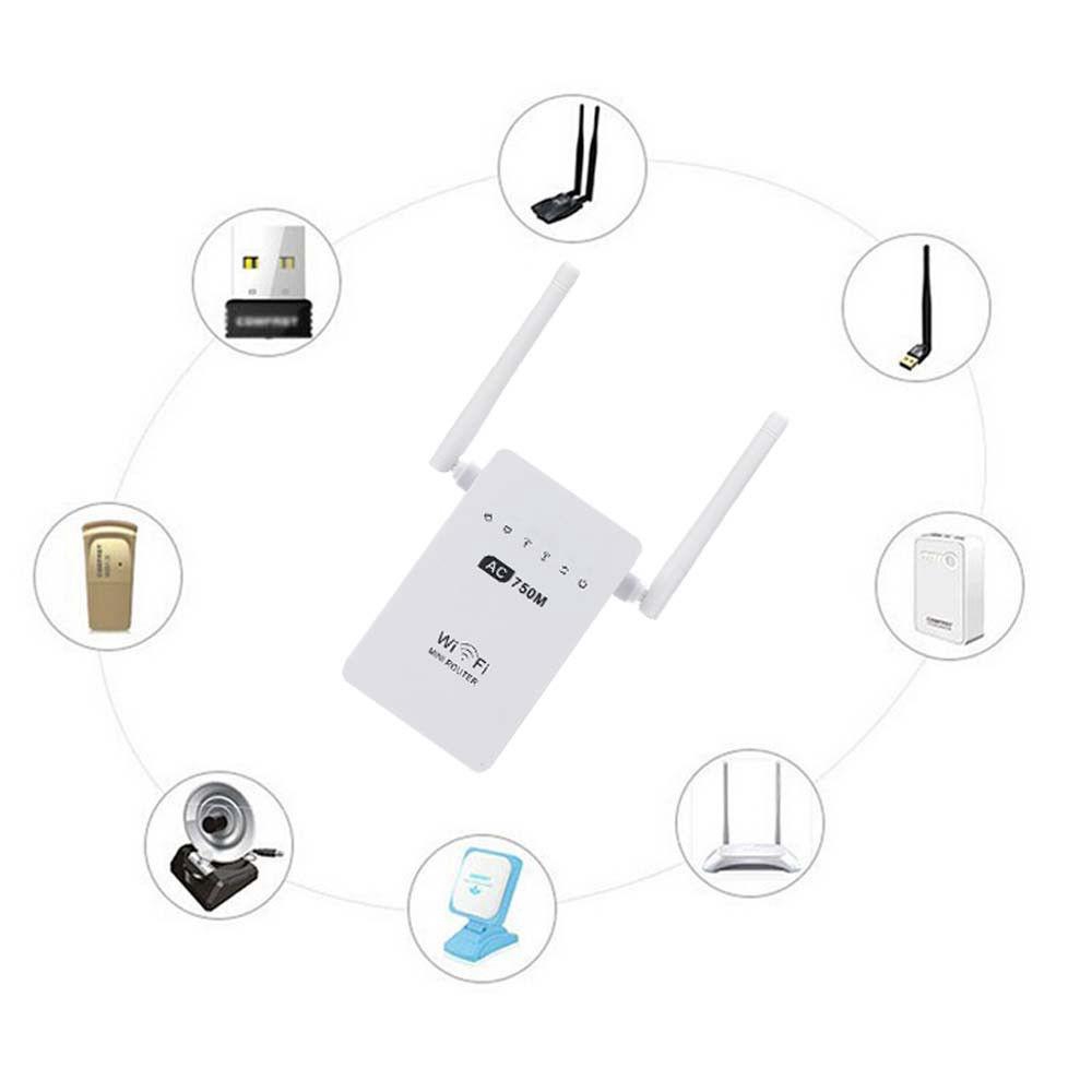 750Mbps Dual Band 2.4//5GHz Wireless Range Extender WiFi Repeater Router Antennas
