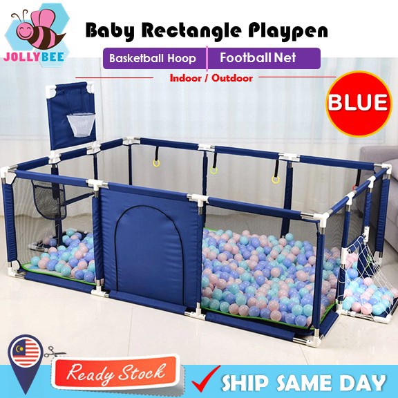 Jollybee Baby Children Safety Barier Blue Rectangle Playpen Play fence ...