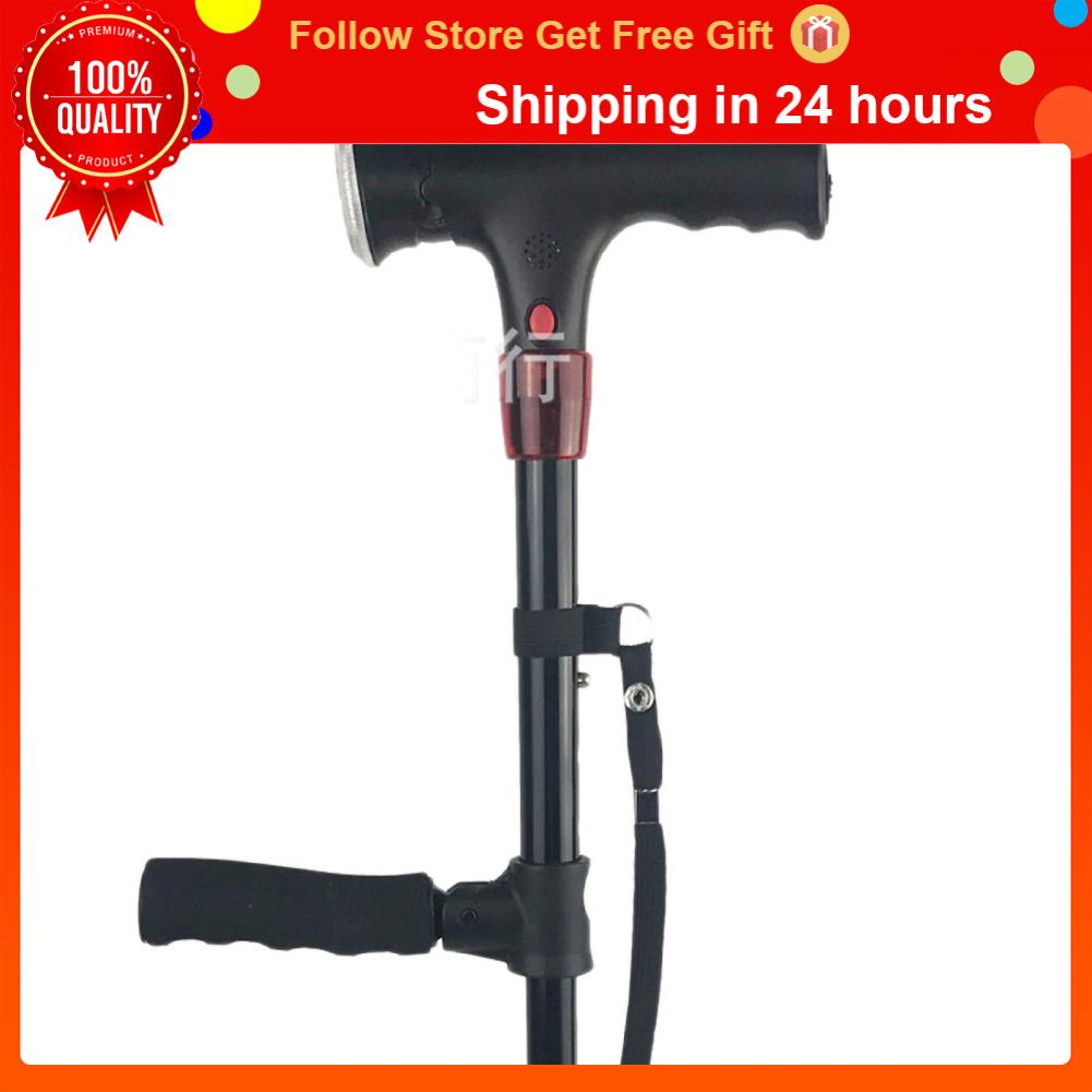 Forest double Handle Cane with Alarm LED Light Adjustable Crutch ...