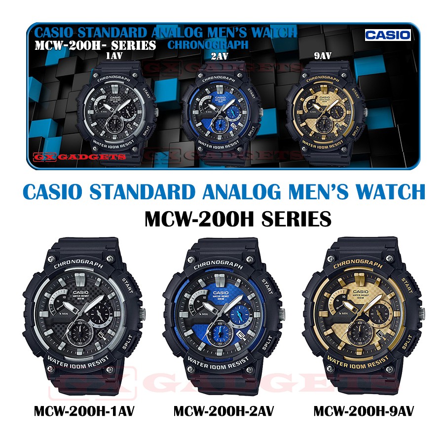 casio chronograph mcw 200h