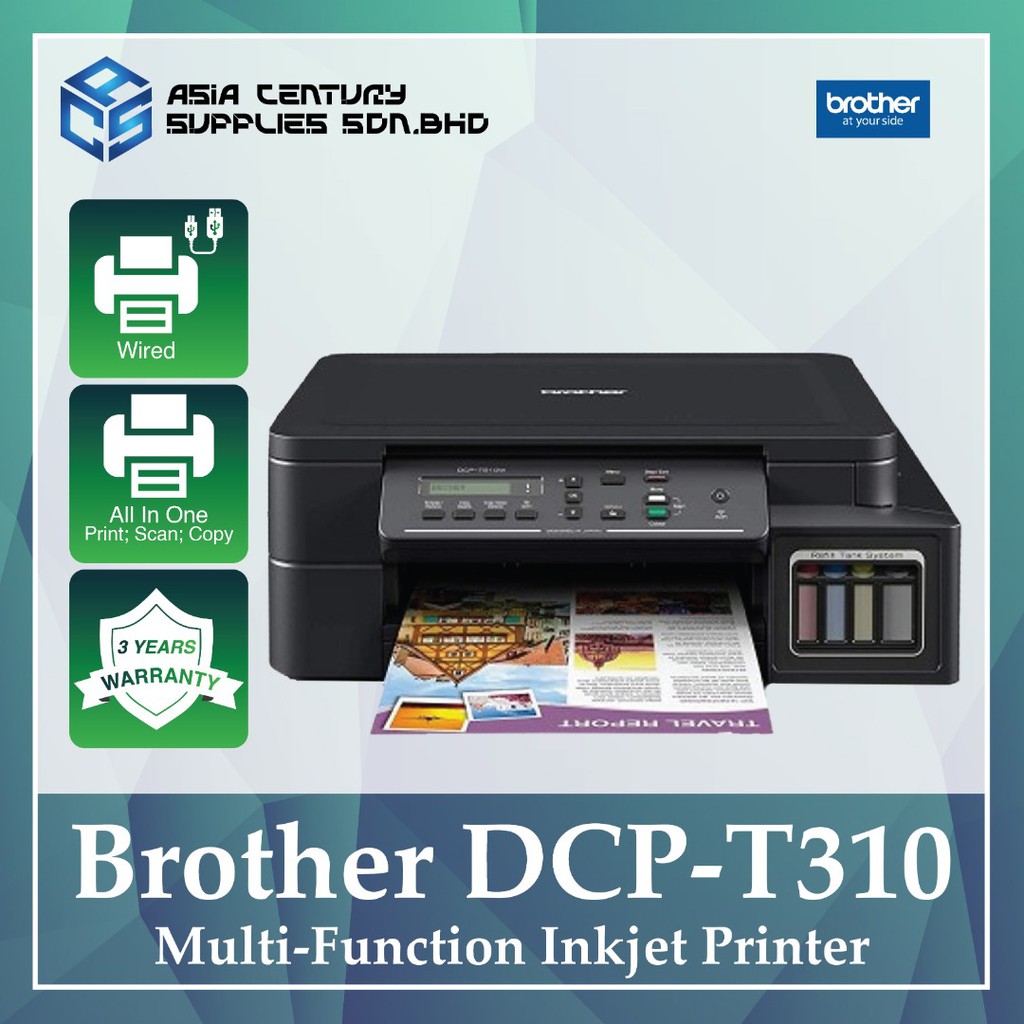Brother DCPT310 A4 MultiFunction Inkjet Printer [ Print,Scan,Copy