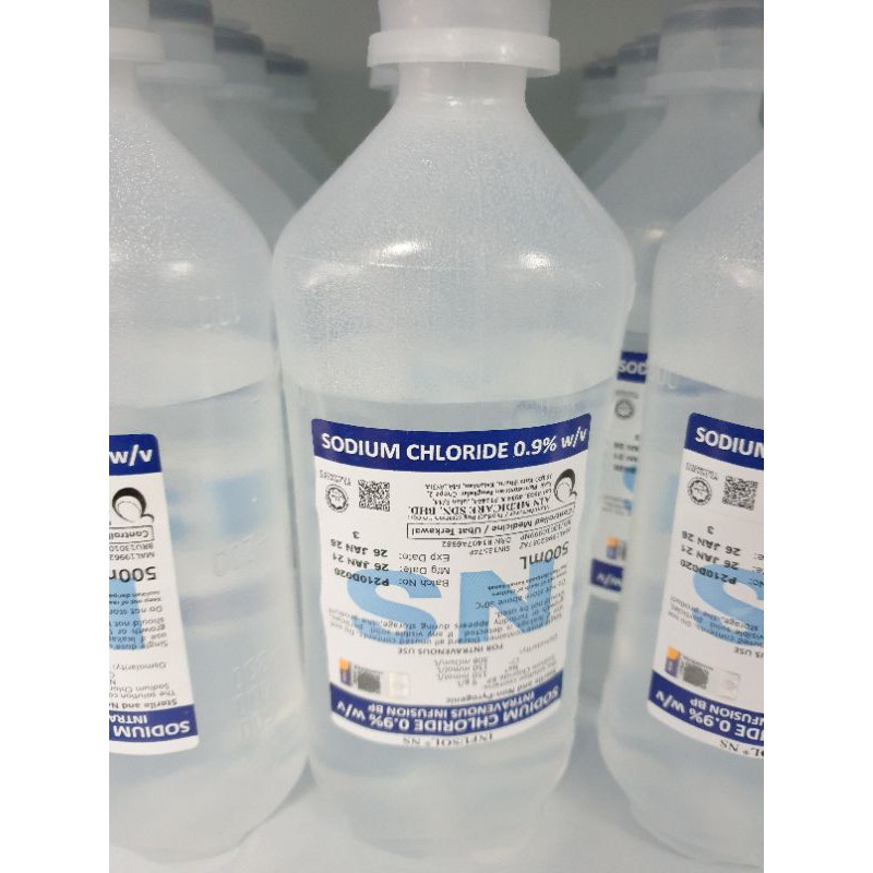 Saline sodium chloride IV 100ML / 250ML / 500ML Shopee Malaysia