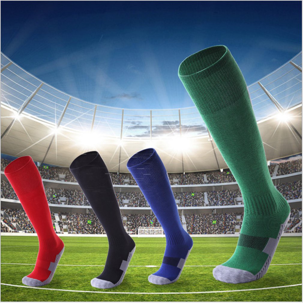 【my ღ 】 1 Pair Anti-Slip Soccer Sports Socks Men Sock Football Knee ...
