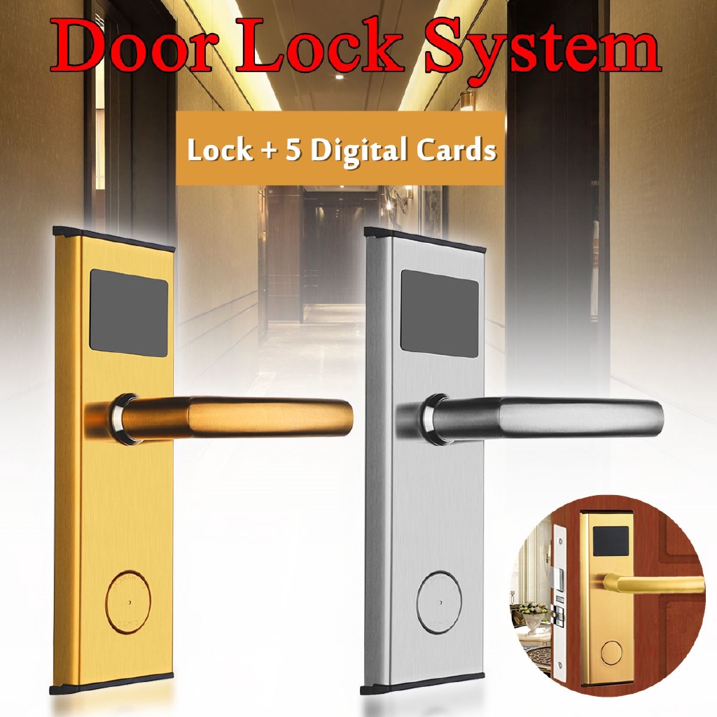 Left Rihgt Handle Intelligent Rfid Digital Card Key Unlock Hotel Door Lock