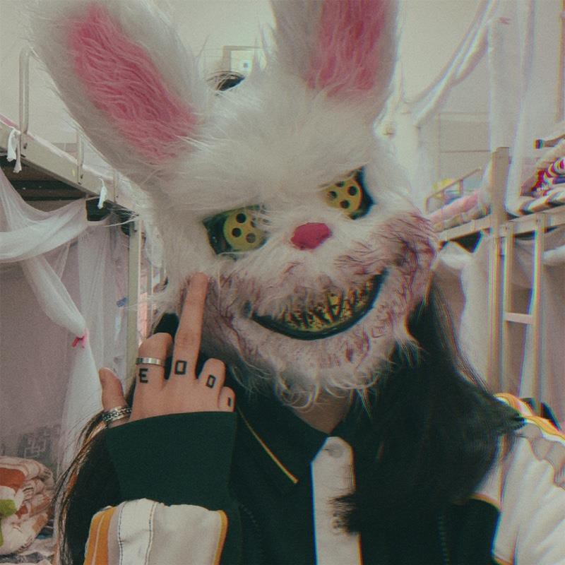 Mask๑trill In Same Cos Bloody Rabbit Plush Female Masquerade Mask Terror Halloween Party Animal Head Shopee Malaysia - terror the rabbit roblox