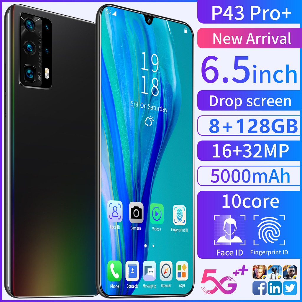 Ready Stock P43 Pro Handphone 8gb Ram 128gb Rom Face Id Smartphone Fingerprint Id 6 8inches Full Screen Fone Murah Handfon Shopee Malaysia