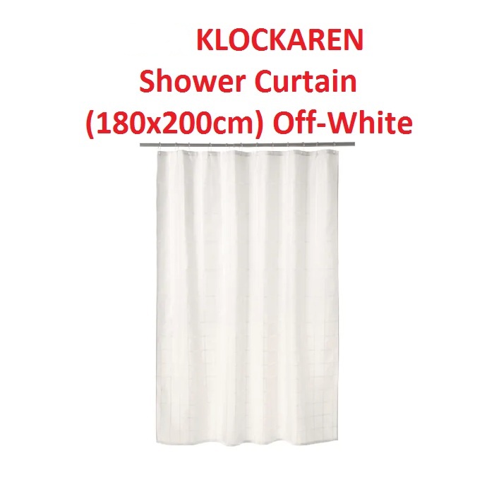 Klockaren Shower Curtain Off White, How To Take Shower Curtain Rings Off