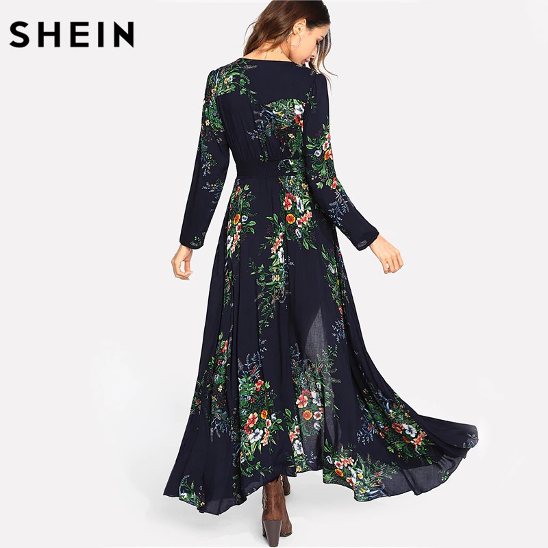 shein floral maxi dress