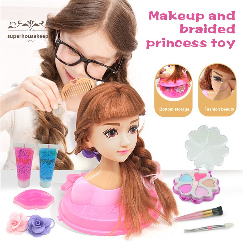 Makeup Doll Set Princess Hair Styling Head Doll Playset with Beauty and Fashion  Accessories for Girls | Shopee Malaysia