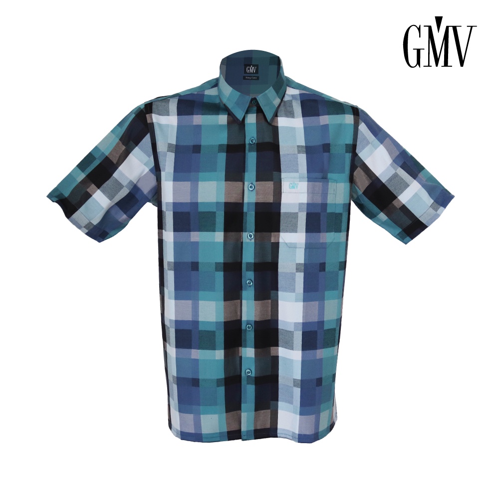 GMV MEN SHORT SLEEVE PRINTED CHECKS SHIRT - GM42102B221