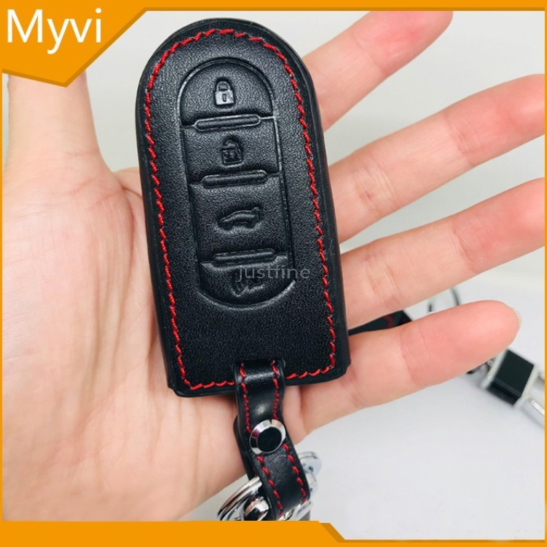 Leather Car Key Cover Case Perodua Myvi Bezza Axia Keyless 