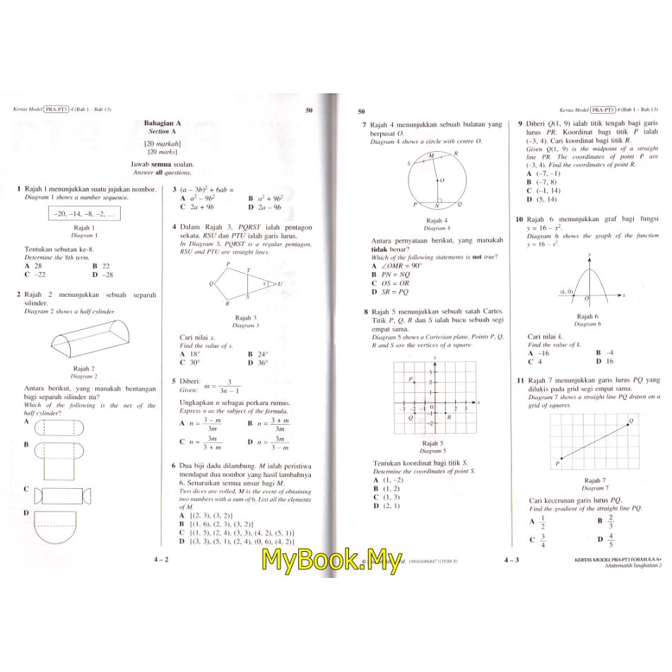 MyB Buku Latihan : Kertas Model Pra PT3 Tingkatan 2 - Mathematisc 