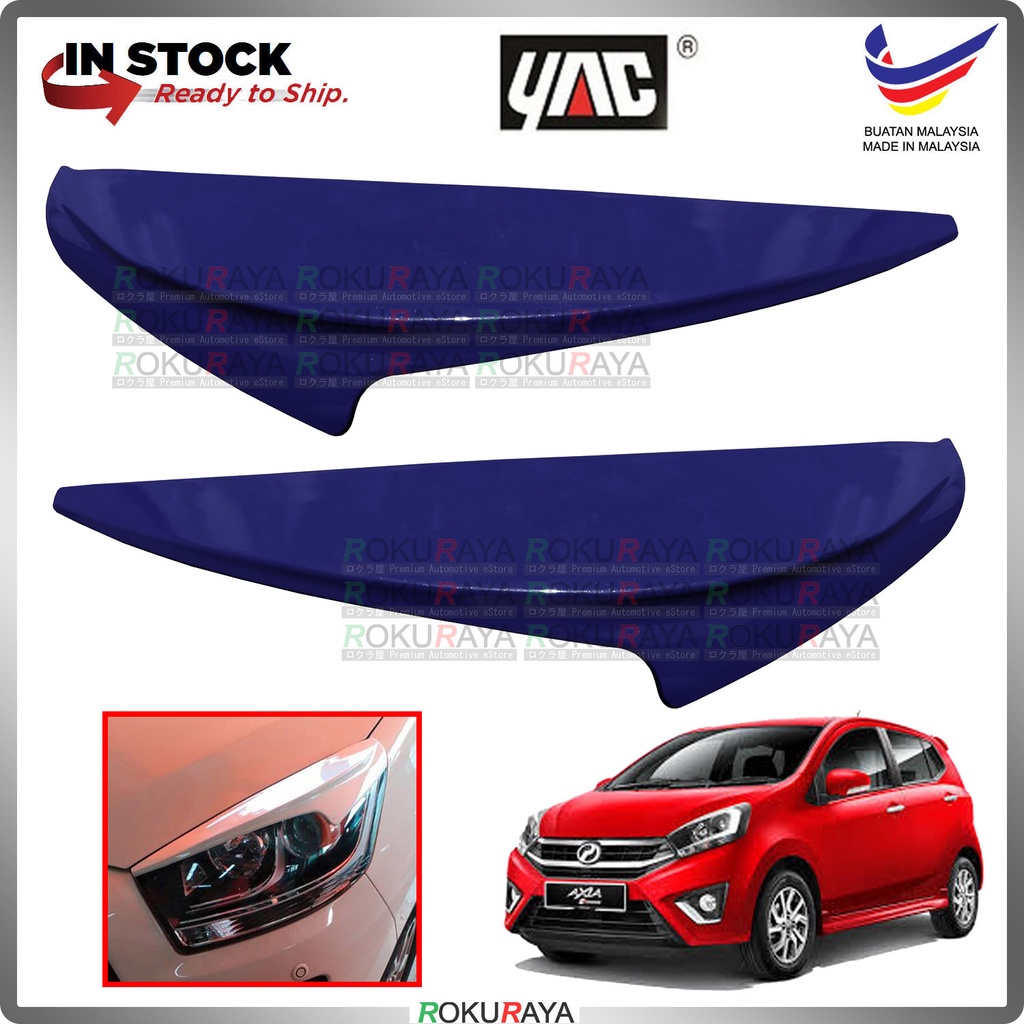 [B71 MIDNIGHT BLUE] G Spec 2017 SE ADVANCE 2014 Perodua Axia Custom Fit ABS Plastic Car Head Lamp Eye Lid Brow Cover