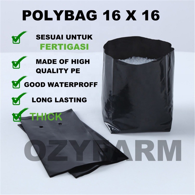 THICK Polybag 16x16 grow bag fertigasi nursery tanaman pokok | Shopee ...